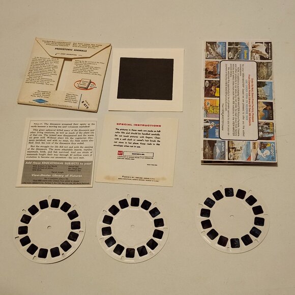 VINTAGE View Master Prehistoric Animals Reel Lot Packet of 3 1960s - Picture 3 of 13